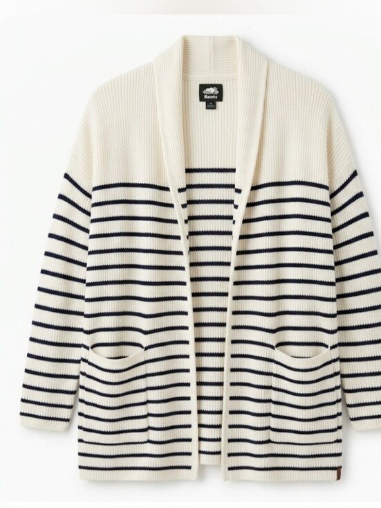 Roots Sweaters - Roots women's stripe open front cardigan size S